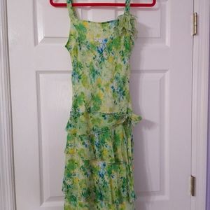 Sangria Silk Ruffle Dress 4